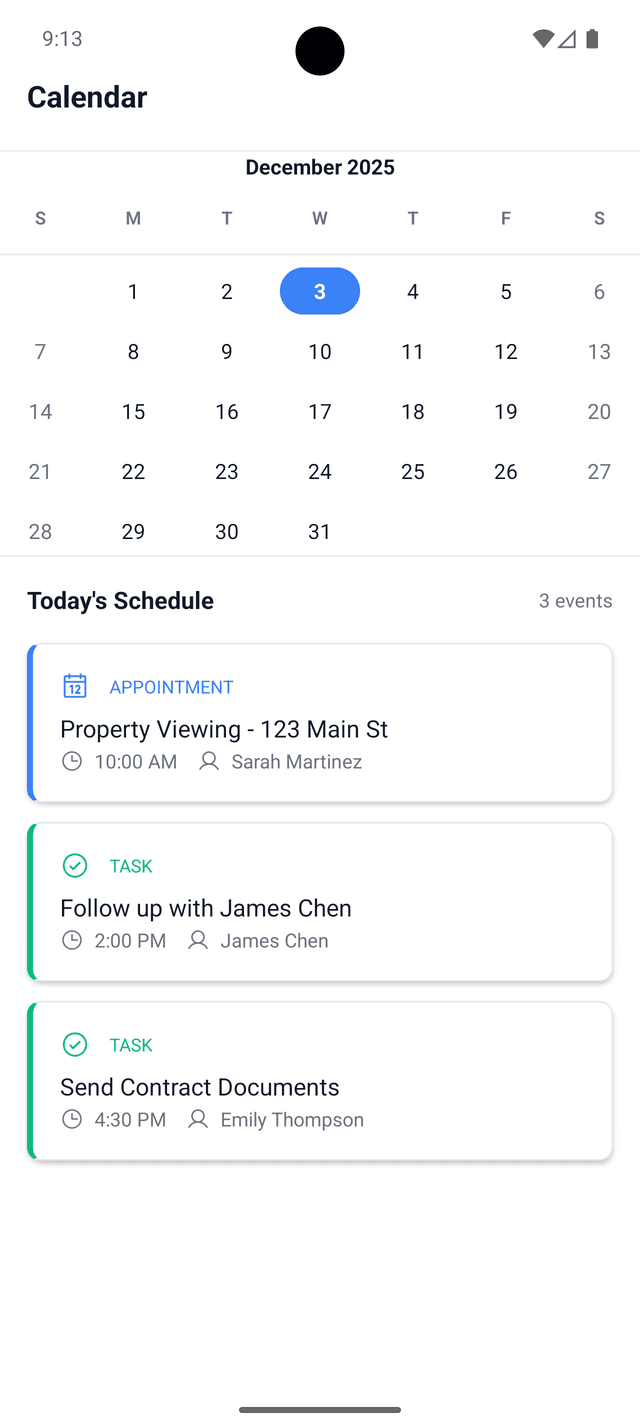 Calendar view